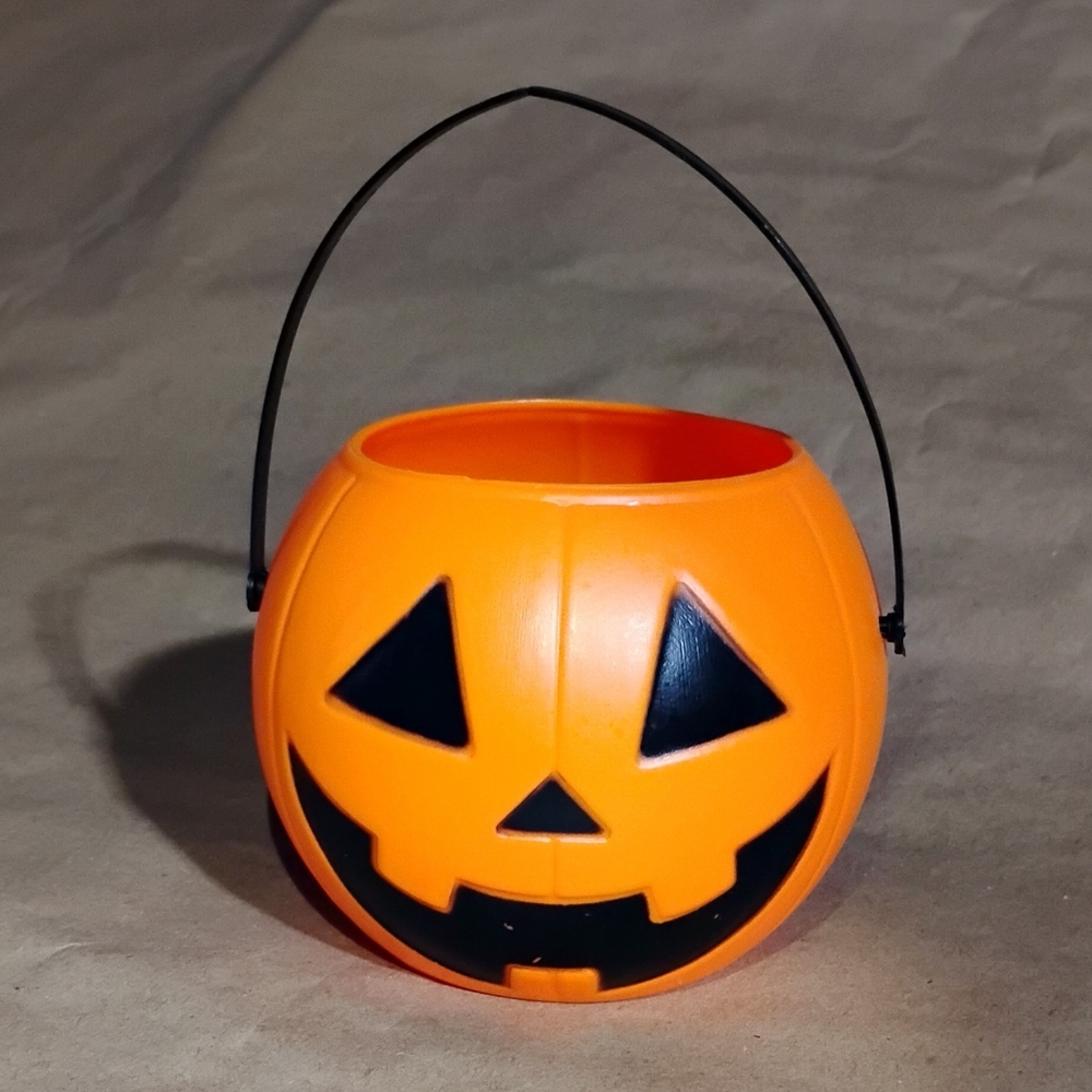 Orange Small Jack-O'-Lantern Candy Bucket Blow Mold